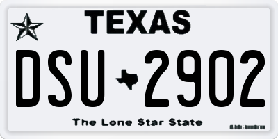 TX license plate DSU2902