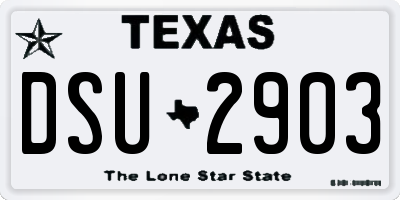 TX license plate DSU2903