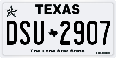 TX license plate DSU2907