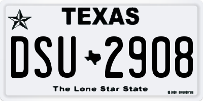 TX license plate DSU2908