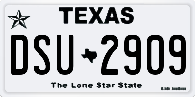 TX license plate DSU2909