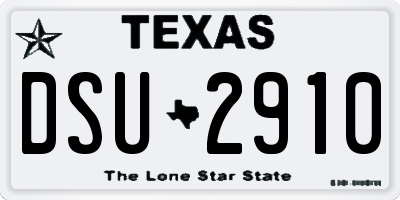 TX license plate DSU2910
