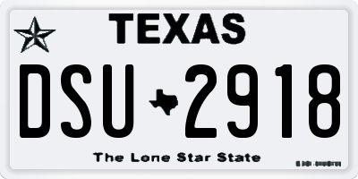 TX license plate DSU2918