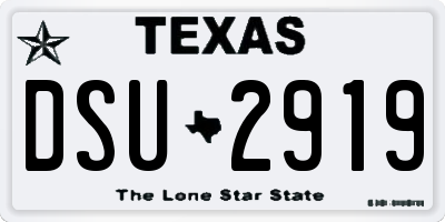 TX license plate DSU2919