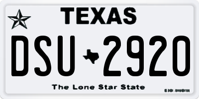 TX license plate DSU2920
