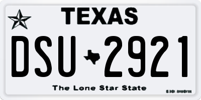 TX license plate DSU2921