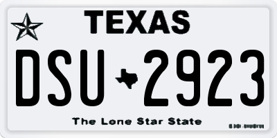 TX license plate DSU2923