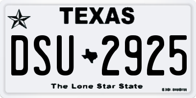 TX license plate DSU2925