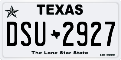 TX license plate DSU2927