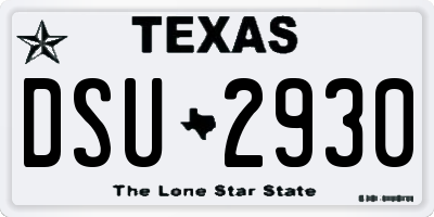 TX license plate DSU2930