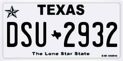 TX license plate DSU2932