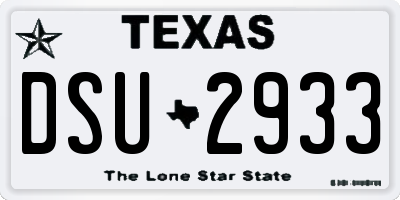 TX license plate DSU2933
