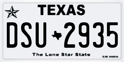 TX license plate DSU2935