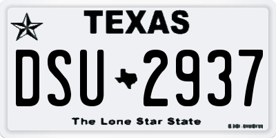 TX license plate DSU2937