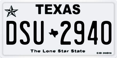 TX license plate DSU2940