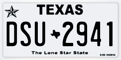TX license plate DSU2941