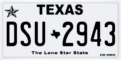 TX license plate DSU2943