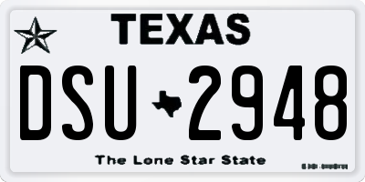 TX license plate DSU2948