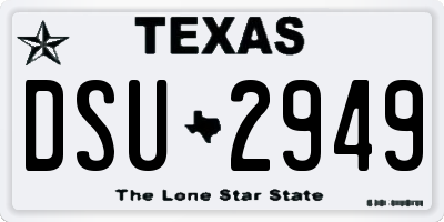 TX license plate DSU2949