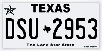 TX license plate DSU2953