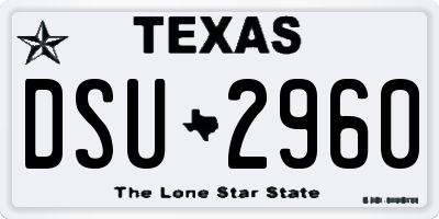 TX license plate DSU2960