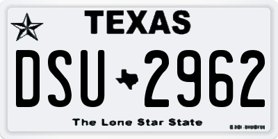 TX license plate DSU2962