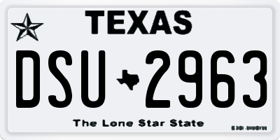 TX license plate DSU2963