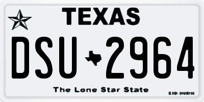 TX license plate DSU2964