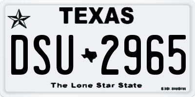 TX license plate DSU2965