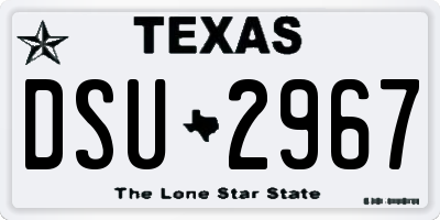 TX license plate DSU2967