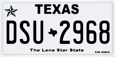 TX license plate DSU2968
