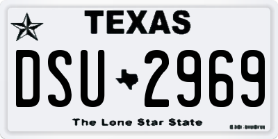 TX license plate DSU2969