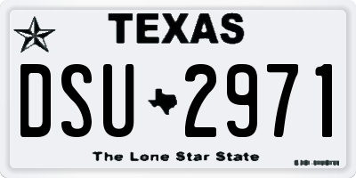 TX license plate DSU2971