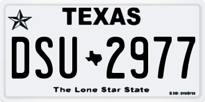 TX license plate DSU2977