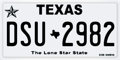 TX license plate DSU2982
