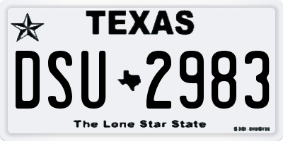 TX license plate DSU2983