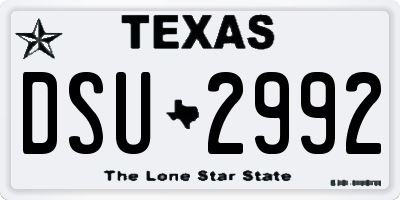 TX license plate DSU2992
