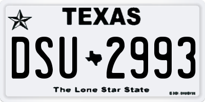 TX license plate DSU2993