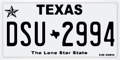 TX license plate DSU2994