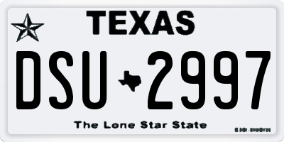 TX license plate DSU2997