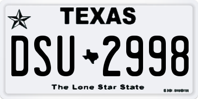 TX license plate DSU2998