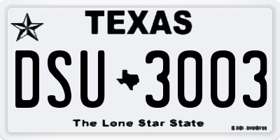 TX license plate DSU3003