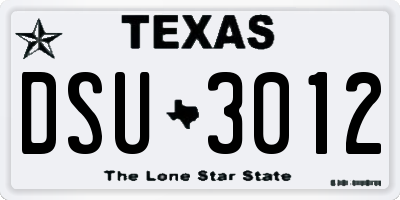 TX license plate DSU3012