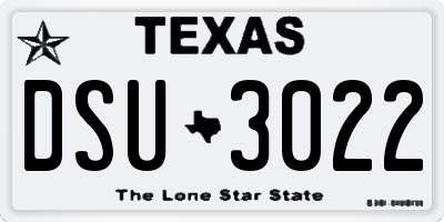 TX license plate DSU3022