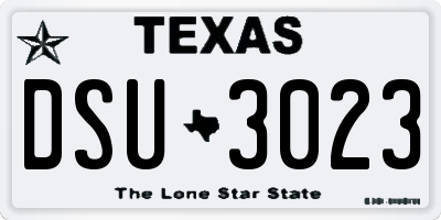 TX license plate DSU3023