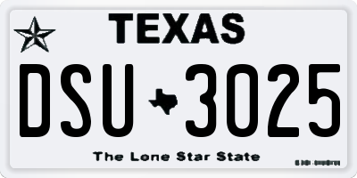 TX license plate DSU3025