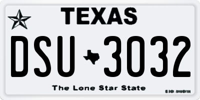 TX license plate DSU3032