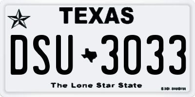 TX license plate DSU3033