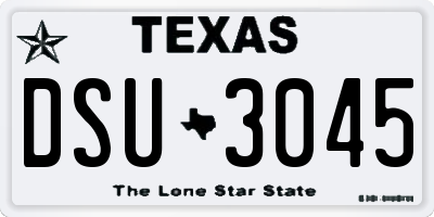 TX license plate DSU3045
