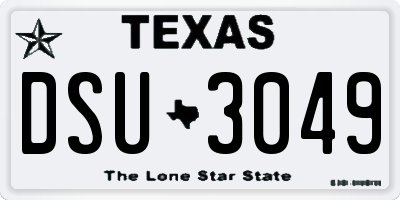 TX license plate DSU3049